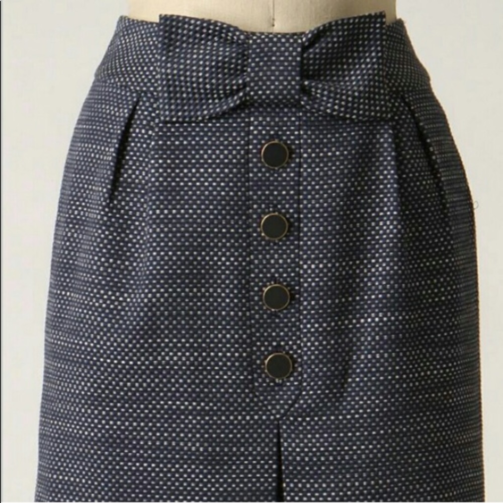 Bow polka dot tweed Skirt from Anthropologie